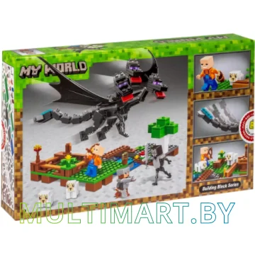 Конструктор Lari My World Атака Черного Дракона на овечью ферму 11265 (283 детали) картинка 2
